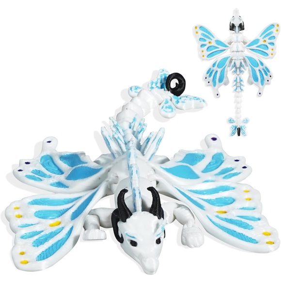 Other - 3D Printed Articulated Dragon Toy with wings, Flexible, Posable Fidget Toy
